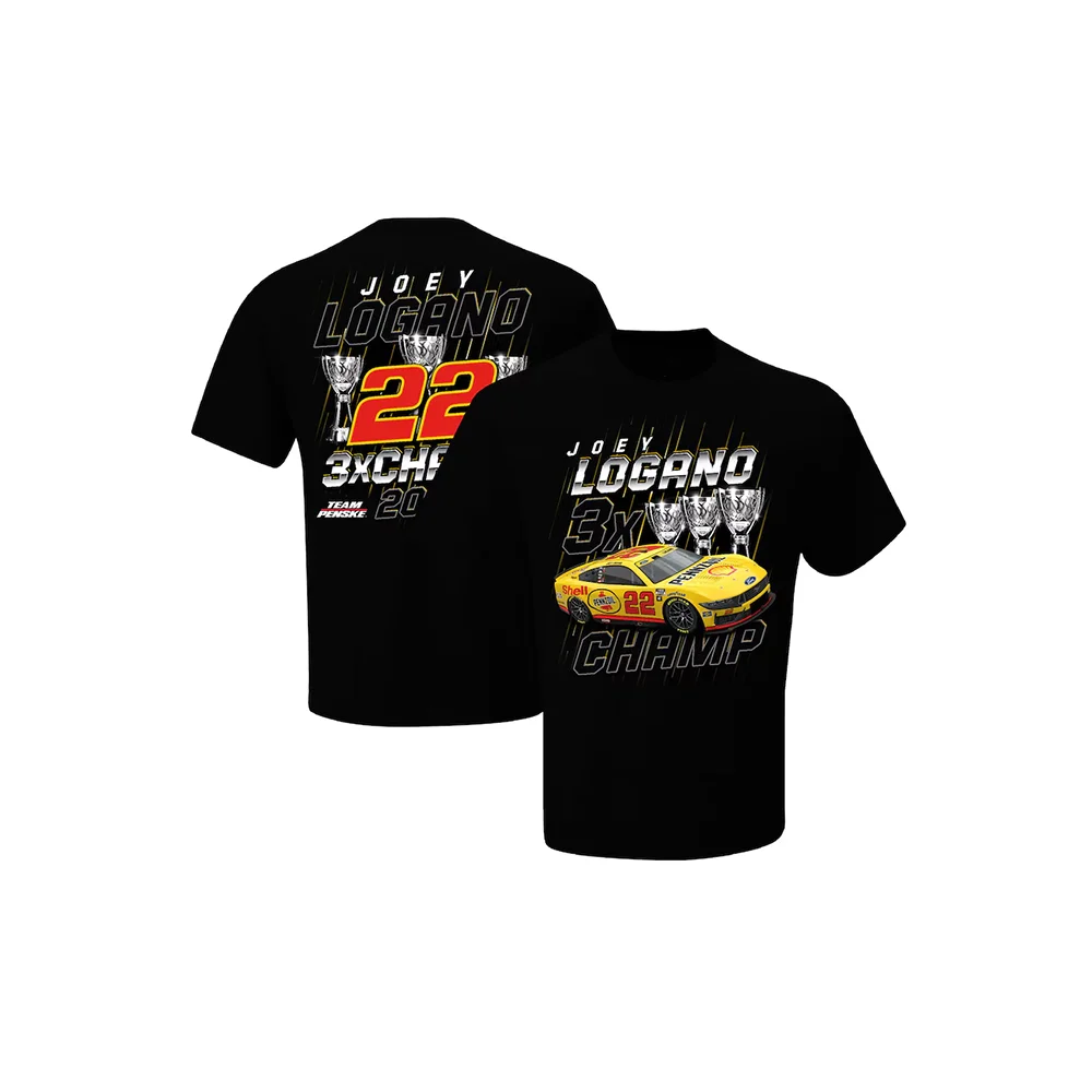 American Racing T-shirt Race Must-have Popular T-shirt Fan Must-have Joey Logano Team Penske Black 2025 Nascar Series T-Shirt