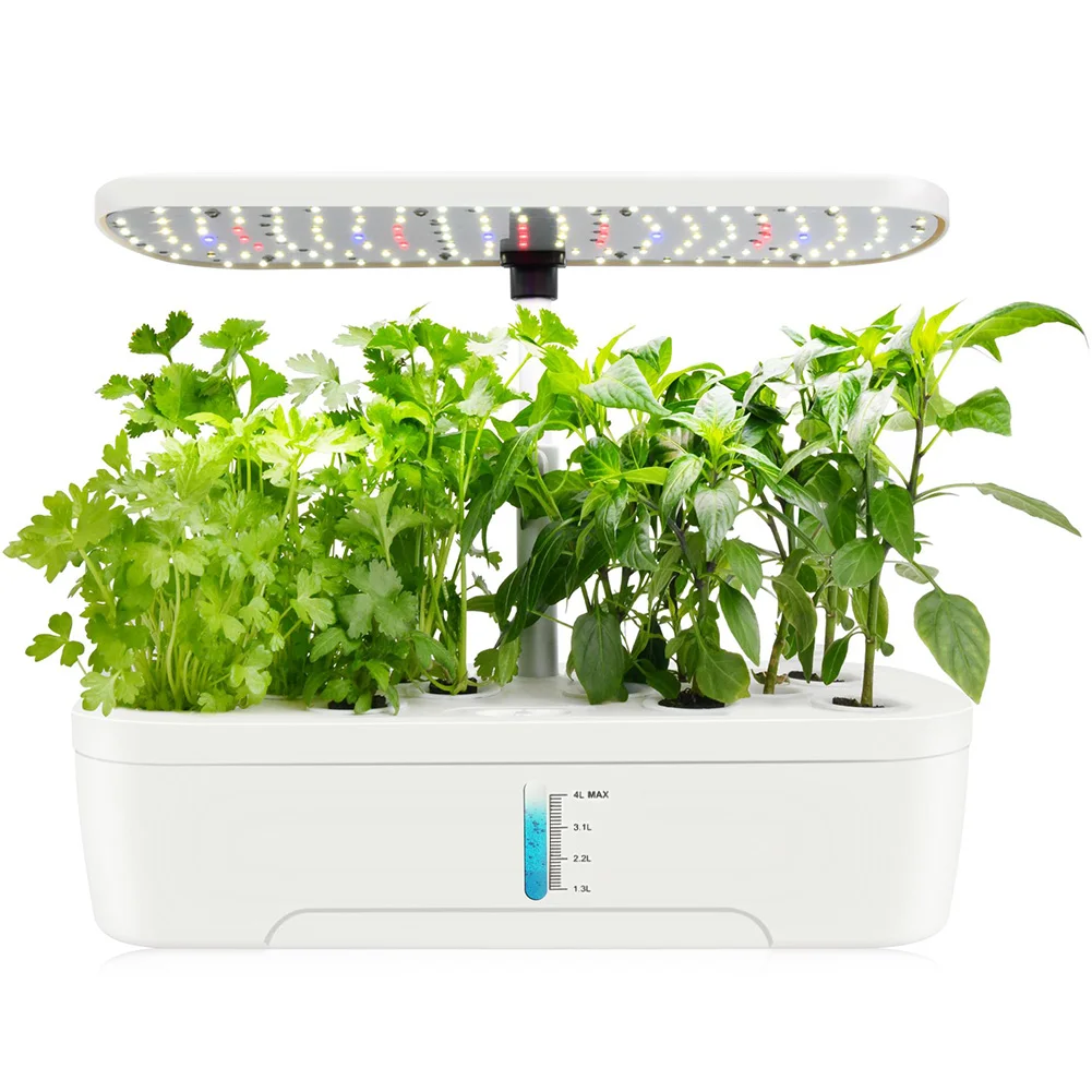 Garden Hydroponics Growing System Indoor Herb Garden Kit Automatic Timing LED Grow Lights Smart Water Pump for Home Flower Pots