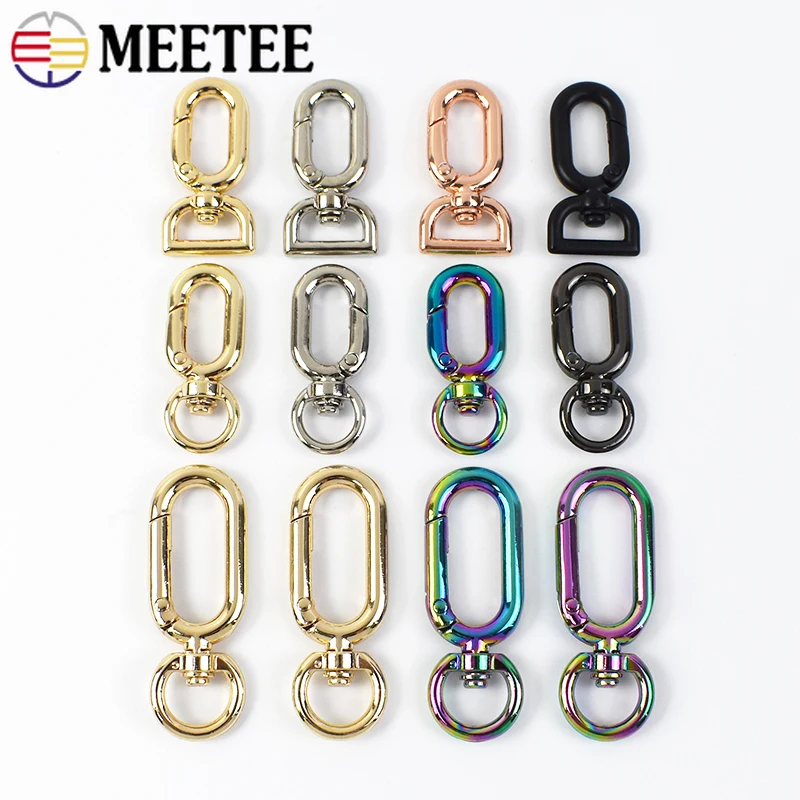 

2-20Pcs 10/12mm Metal Swivel Buckles Keychain Carabiner Bag Straps Hook Buckle Dog Collar Clasp DIY Bags Hardware Accessories