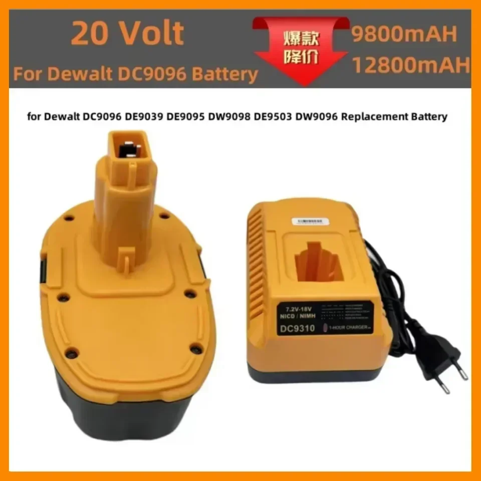 

2024 New 18V 12.8Ah Ni-MH Power Tool for Dewalt DC9096 DE9039 DE9095 DW9098 DE9503 DW9096 Replacement Battery