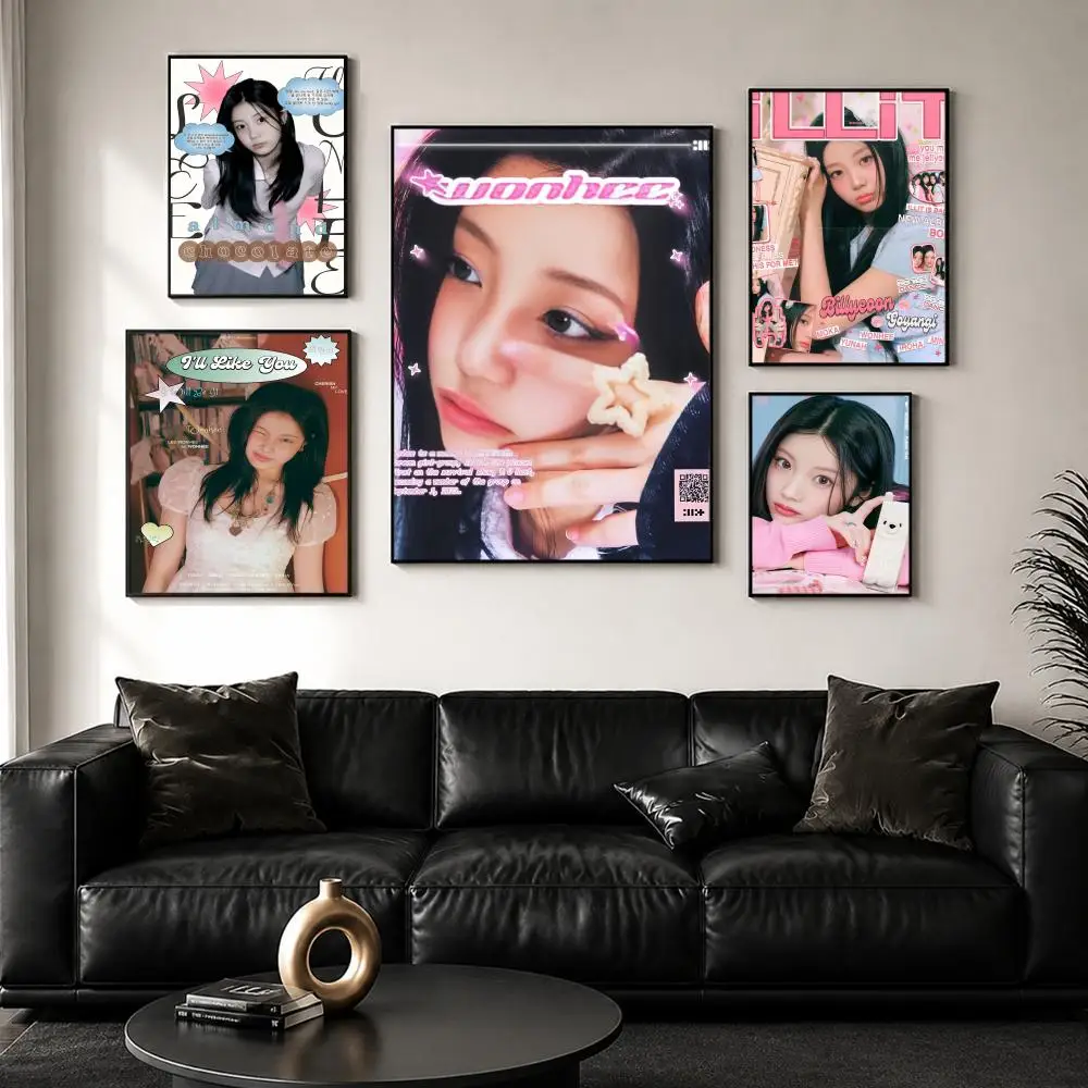 W-Wonhee I-Illit Poster Perfect Sticker Self Adhesive for Office Home Theater Wall Art Decor Fancy Gift - view 2