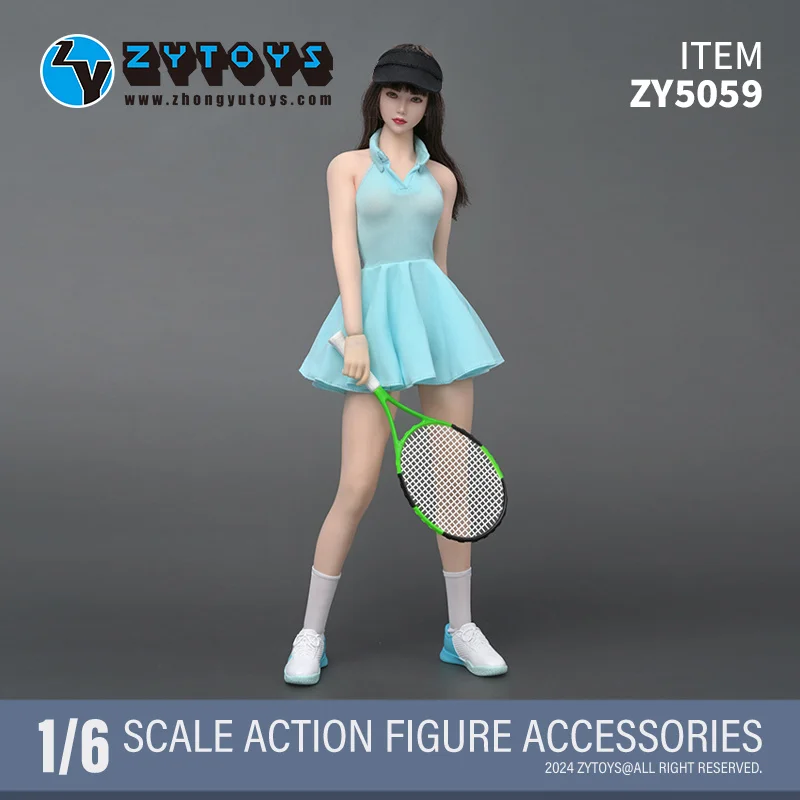 

ZYTOYS ZY5059 1/6 Scale Female Tennis Sprortwear Clothes Set Racket Backpacks Fit 12'' Action Figure Body Model Doll Toys