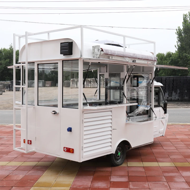 Electric three wheeled snack cart, cart, breakfast, fast food, food, dining cart, mobile braised vegetable and cooked food cart