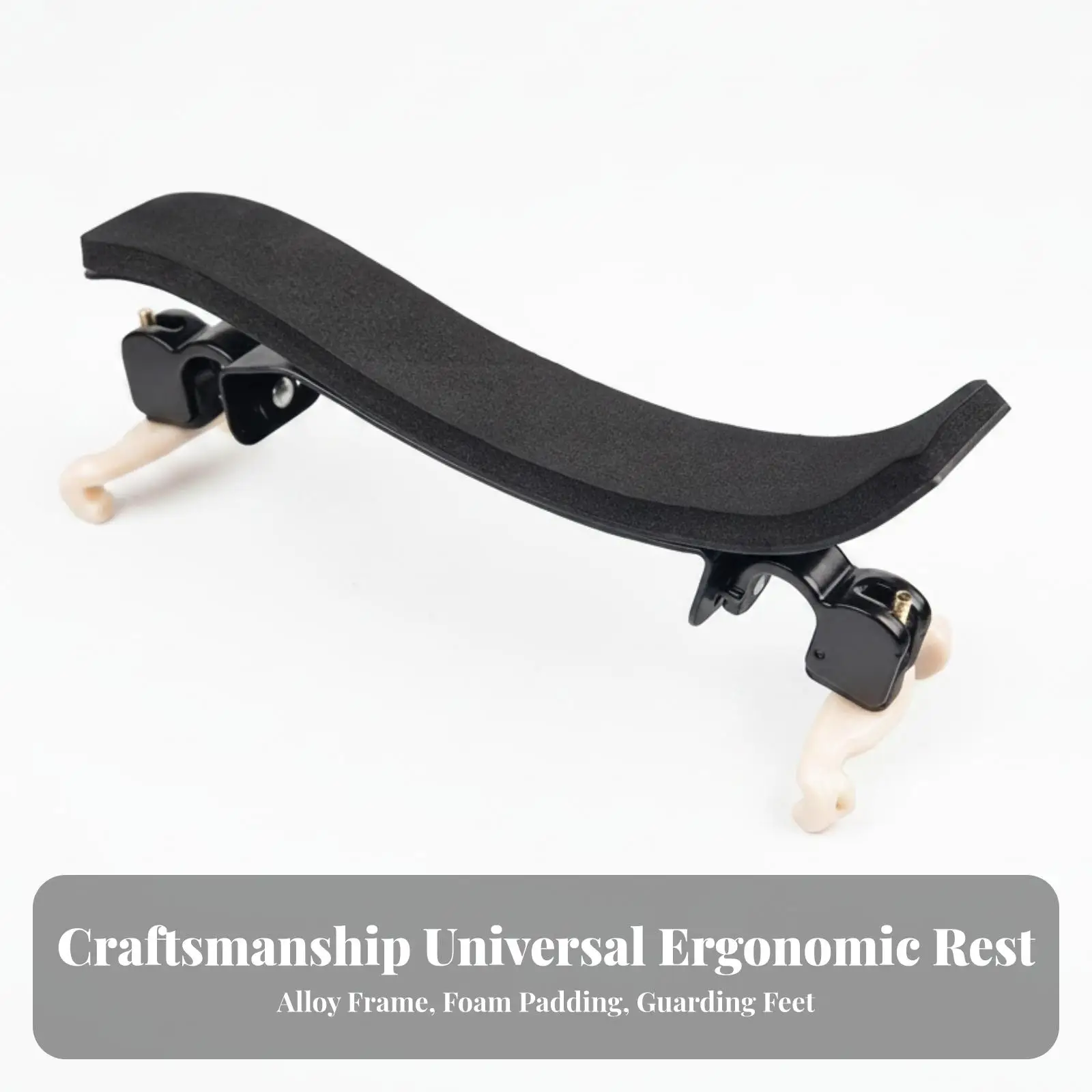 Violin Shoulder Rest for 1/2 Size Violin with Adjustable Sideways Angle Height Length Span Settings Cushion Support