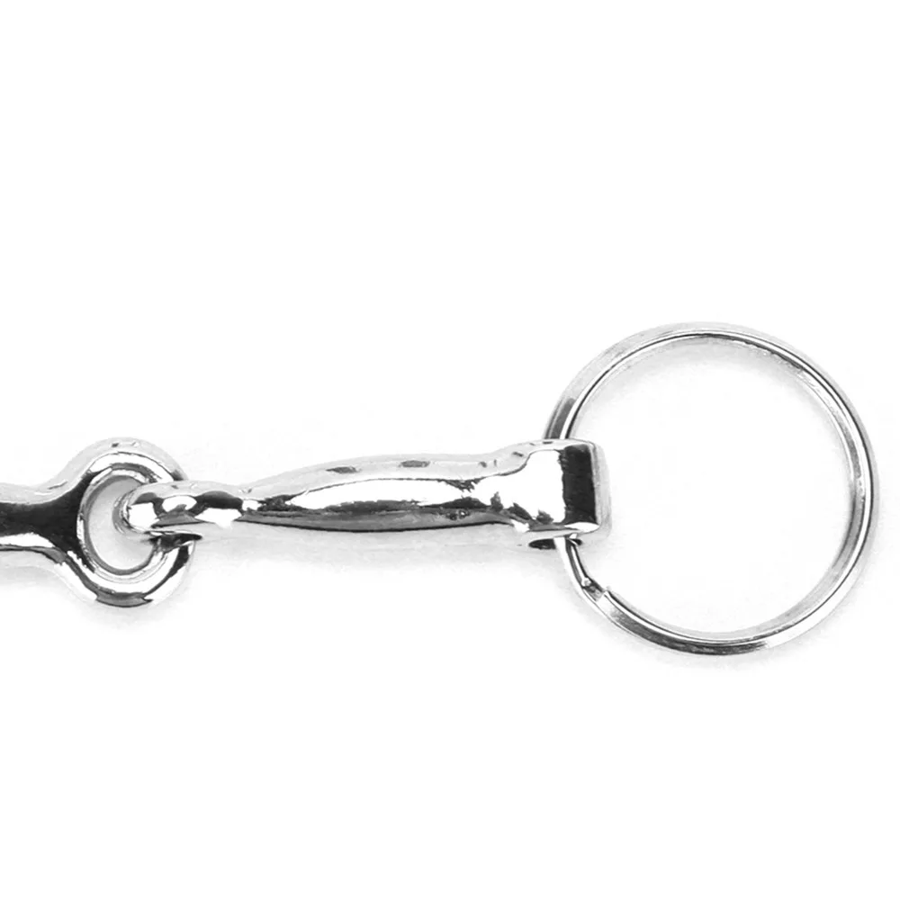 Zinc Alloy Snaffle Bit Keychain Silver Single Connector Pelham Bit Keychain Durable Rust Resistant Zinc Alloy Keychain