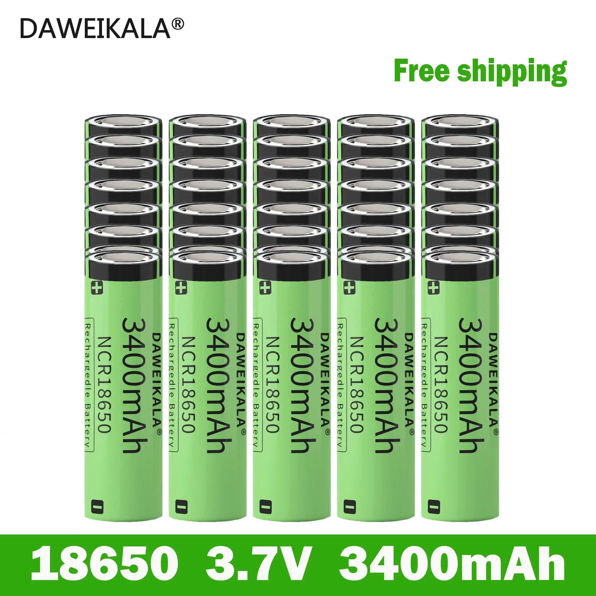 Daweikala 18650 3,7 V 3400mAh 10A Entladung Lithium-Li-Ion Batterie Zelle Tiefe Zyklus Zylindrischen Für Ebike Batterie Pack ETC