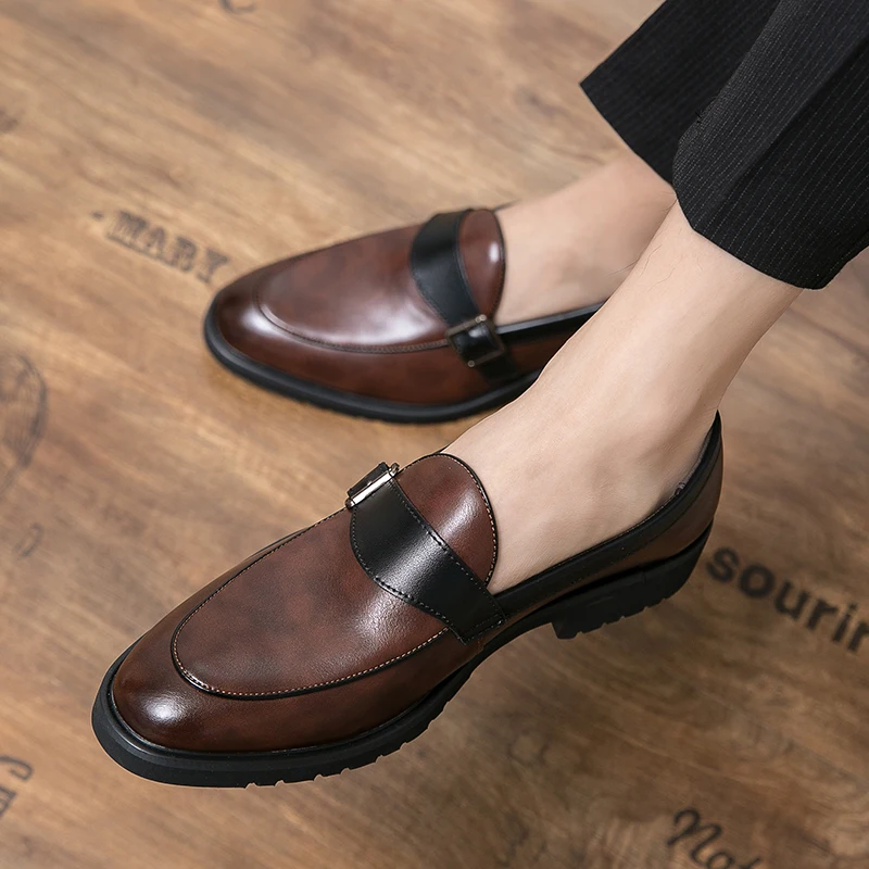 2024 Men's Genuine Leather Casual Business Lefomokacin Shoes One Step Driving Shoes Party Bean Shoes Apricot Size 38-48