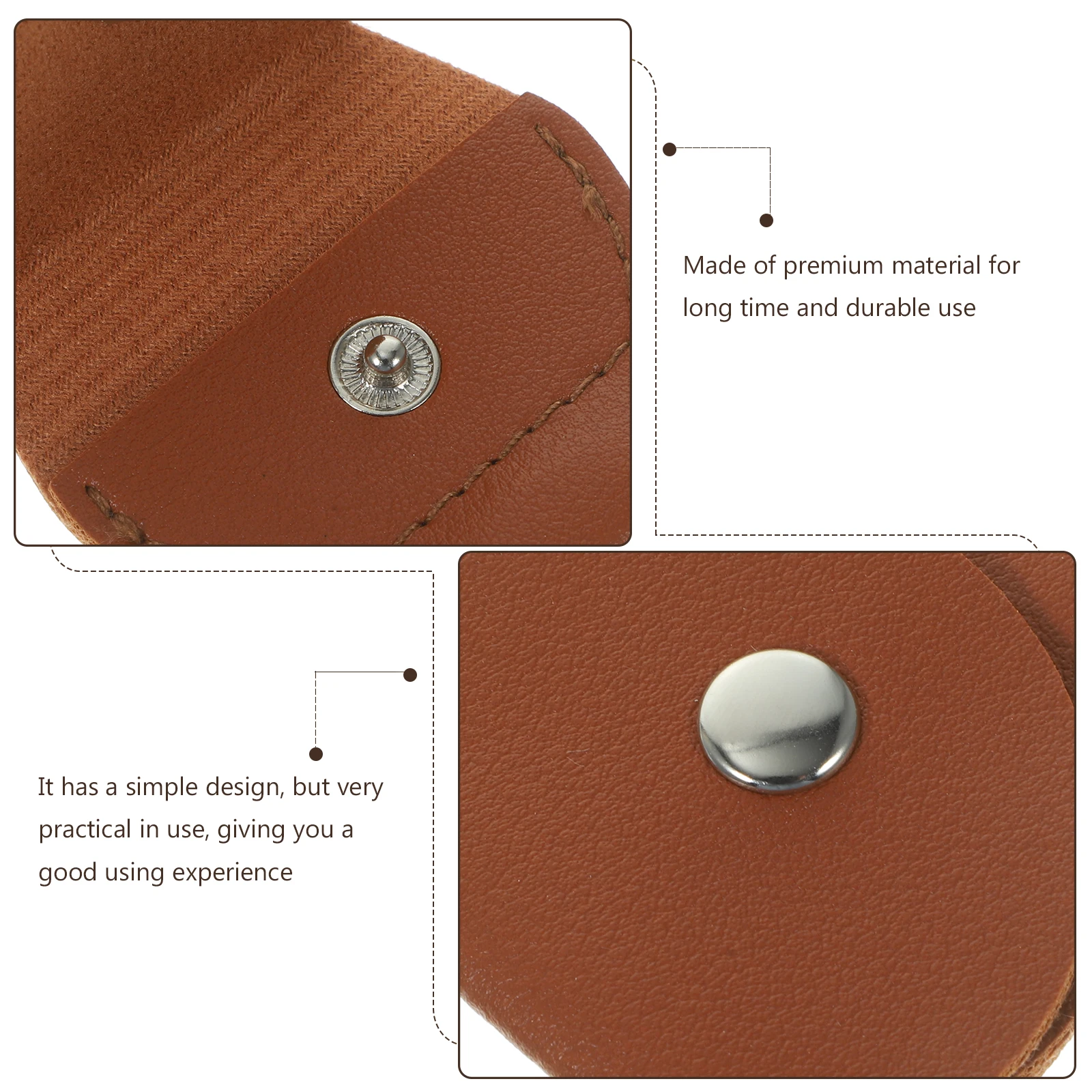 

Cute Pick Storage Bag Guitar Holders with Keyring Funny Brown Pu Organizer Child