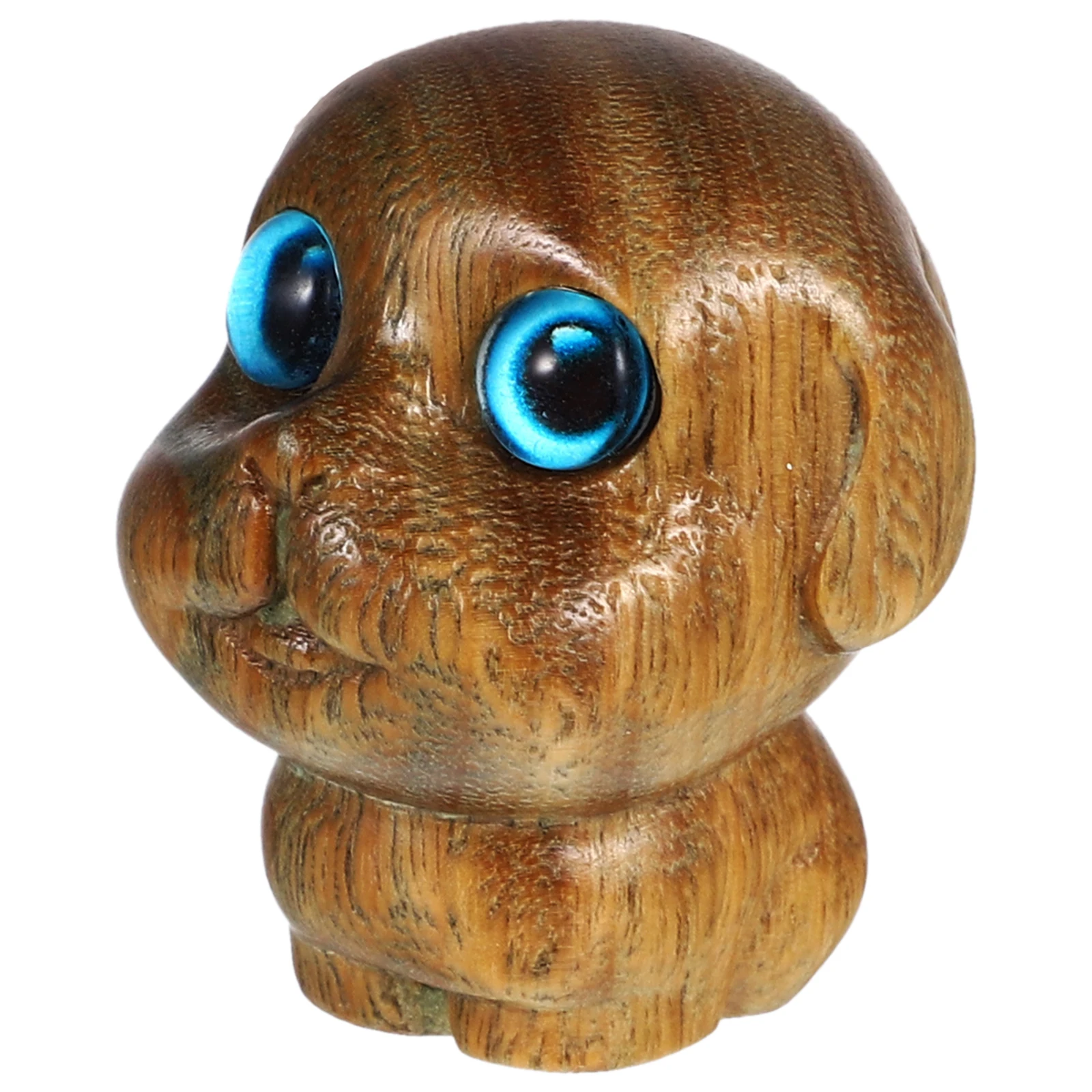 

Cute Wooden Puppy Carved Ornament Solid Wood Decor For Home Farmhouse Rustic Style Bookshelf Study Room Mini Dog Statue
