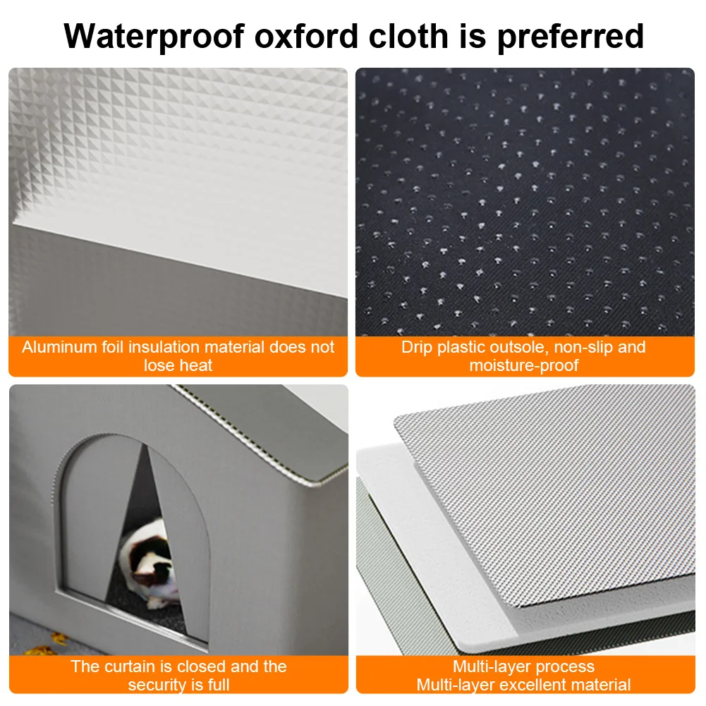 مأوى القطط الحديدي المقاوم للطقس، مأوى القطط الضالة، كهف القطط لفصل الشتاء، سرير خيمة الحيوانات البرية #1