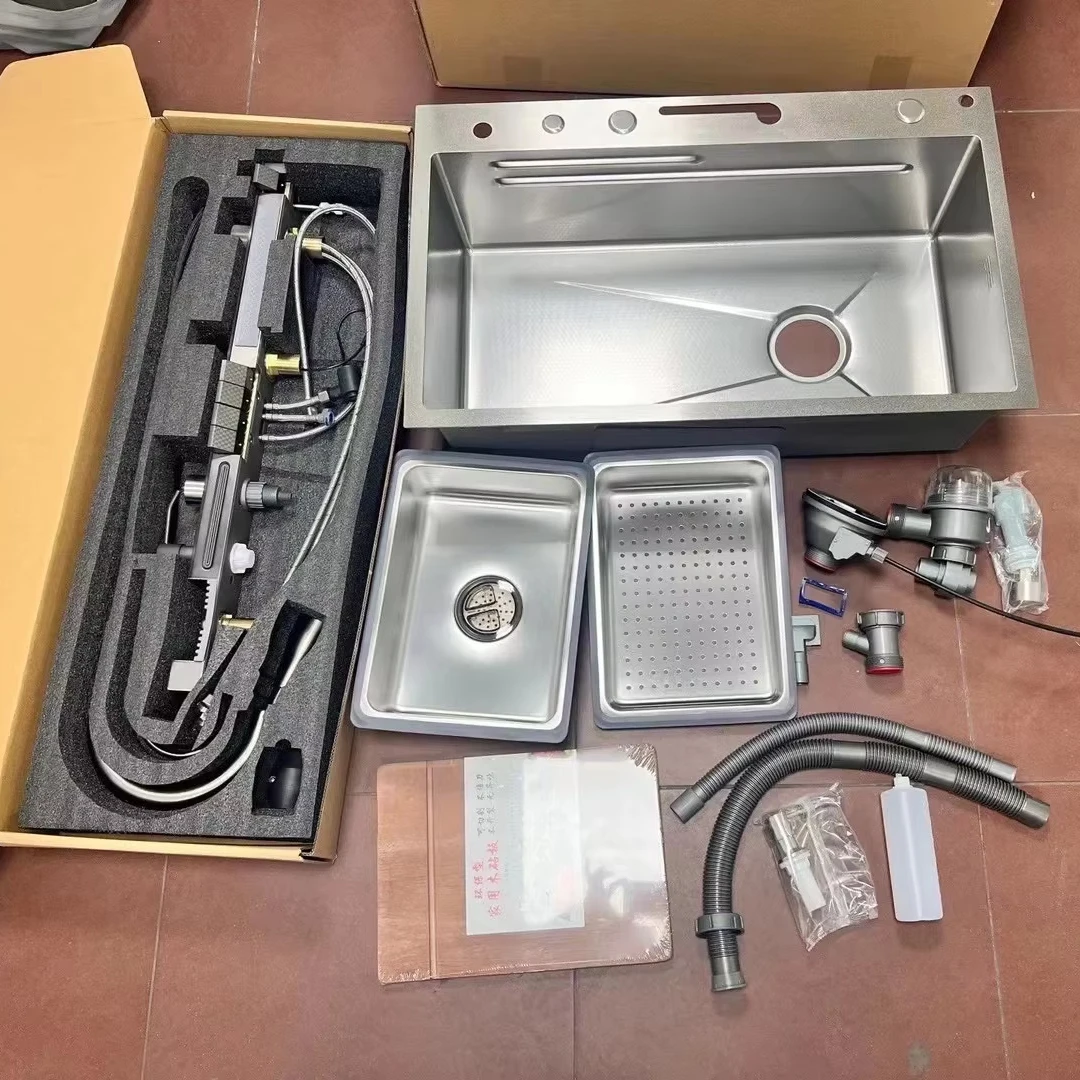 

Многофункциональная современная умная раковина-водопад из нержавеющей стали 304, кухонная мойка, умная кухонная раковина