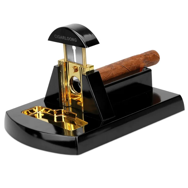 Deluxe cigar cutting set, large desktop stainless steel premium gift box