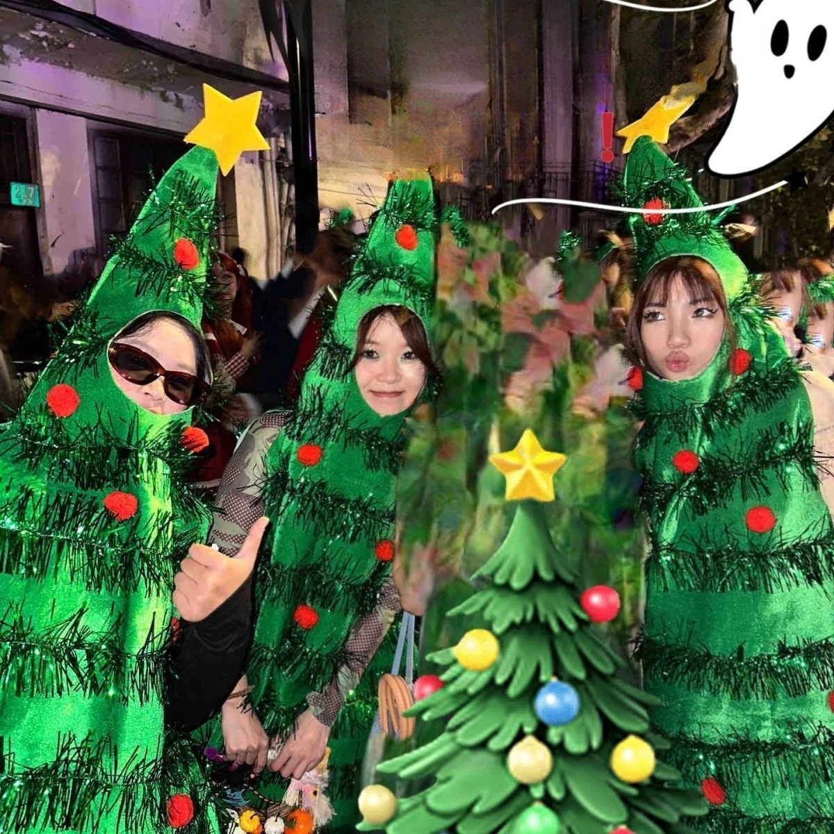 Women Christmas Cosplay Costume Adorable Green Christmas Tree Outfit Set Festive Holiday Party Wear Cute Xmas Clothing In Stock
