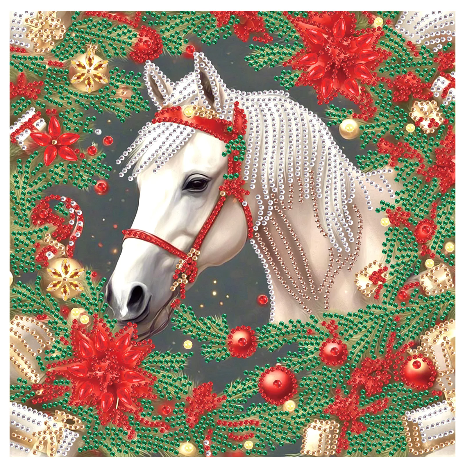 

Наборы для алмазной живописи для взрослых, наборы алмазных страз особой формы «сделай сам» с рождественской лошадью для домашнего декора