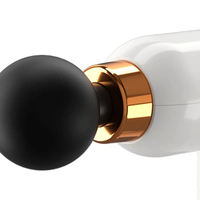 Inteligentna kontrola częstotliwości LCD Mini pistolet monetowy biały Mini przenośny masażer USB elektryczny pistolet z membraną szyjną 4 głowica wibrat