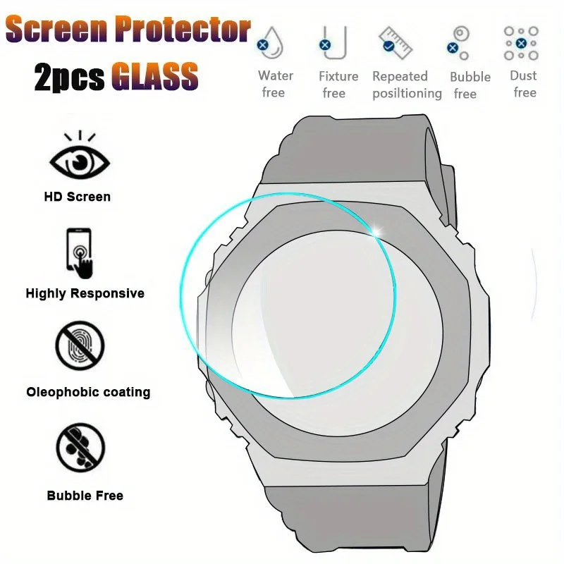 2PCS Glass Film For GA2100 GA2000 GM-S2100 GD100 GA-100 GA110 GA700 BA-110 GG-B100 Clear Tempered Glass Screen Protector Cover