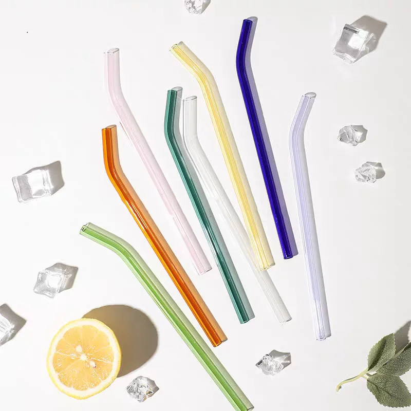

Reusable and Temperature Resistant Environmental Glass Water Drinking Straws 100pc with Brush Wedding Birthday Party