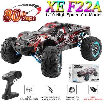 XLF F22A F21A 1:10 80km/h RC Car 4WD 2.4G Brushless All Metal Undercarriage Remote Control High Speed ​​Drift Monster Truck Toys