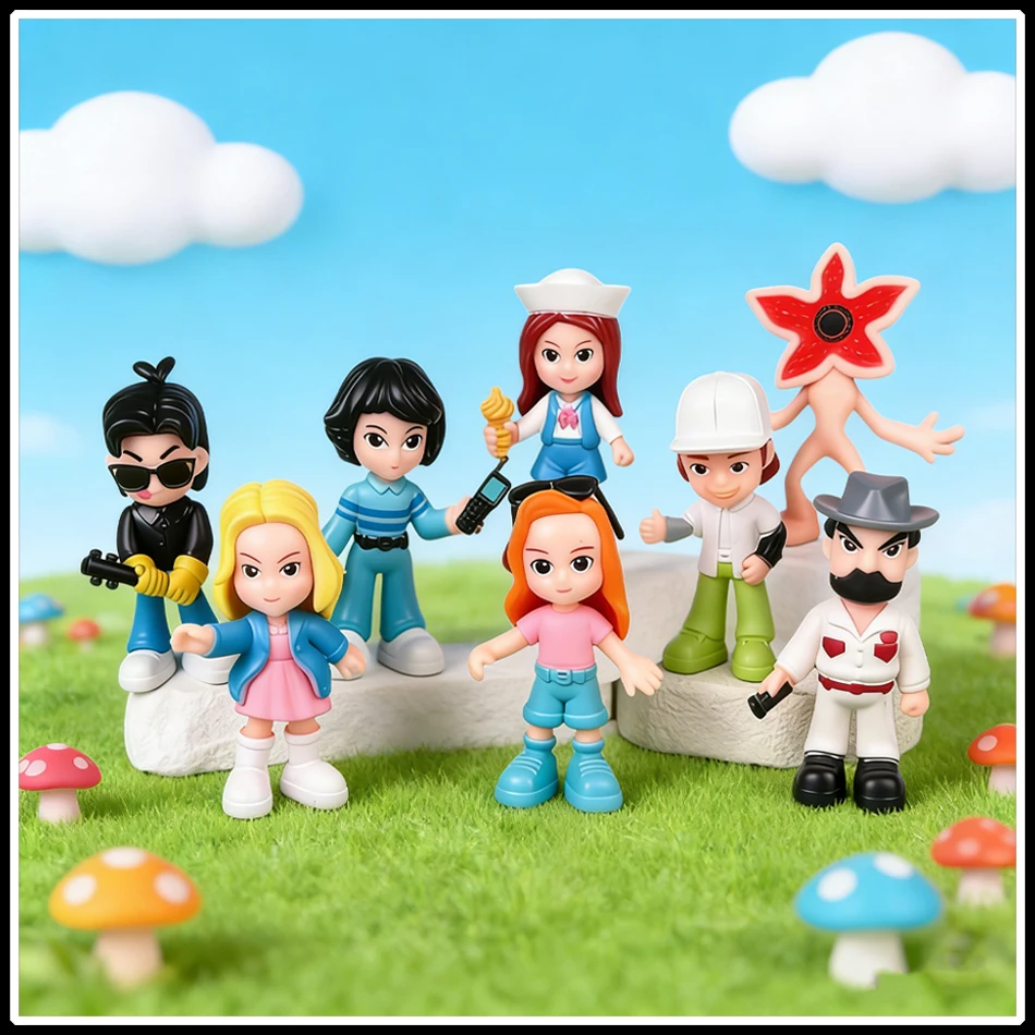 Anime estranho q versão coisas figura dos desenhos animados criativo personalizado estátua ornamento surpresa periférica mesa decoração modelo