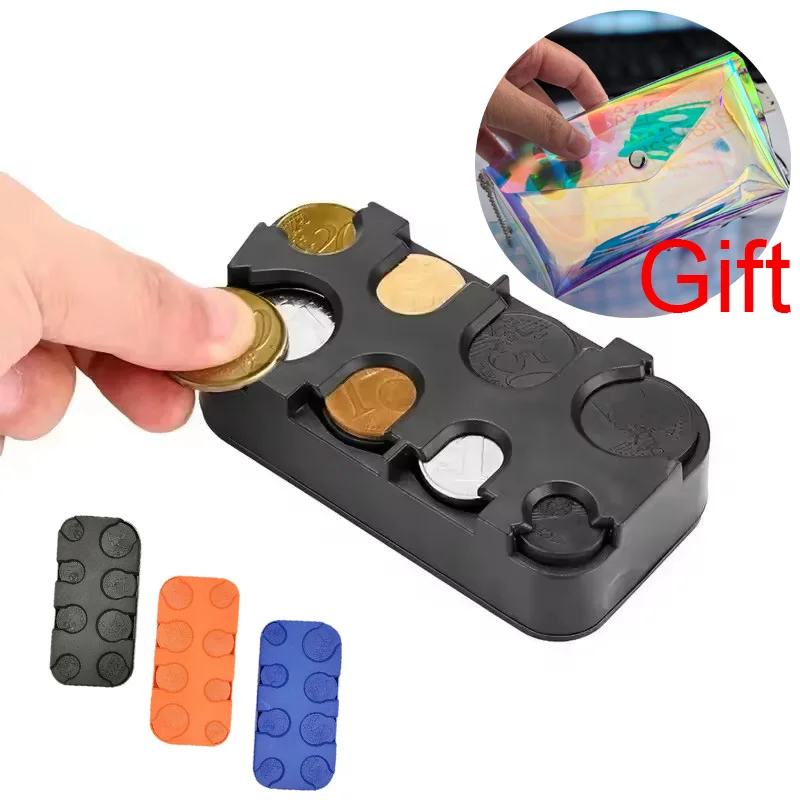 صندوق عملات اختياري إبداعي متعدد الألوان مع حقيبة تخزين عصرية بسيطة مقاومة للماء مربعة أوروبية 8 صندوق تخزين تغيير العملات المعدنية #1