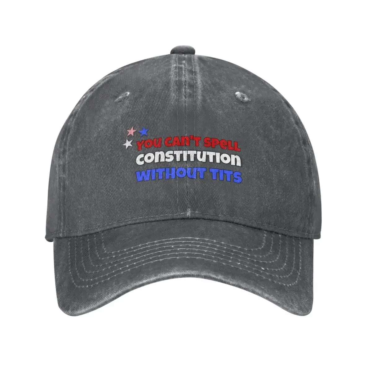 Red, White & Royal Blue - U cant spell constitution without tits Baseball Cap sun hat tea Hat Men Golf Wear Women's