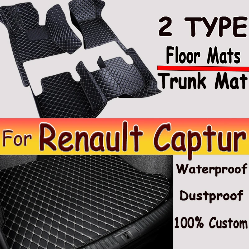 Custom Car floor mats for Renault Captur 2014 2015 2016 2017 auto foot Pads automobile carpet cover