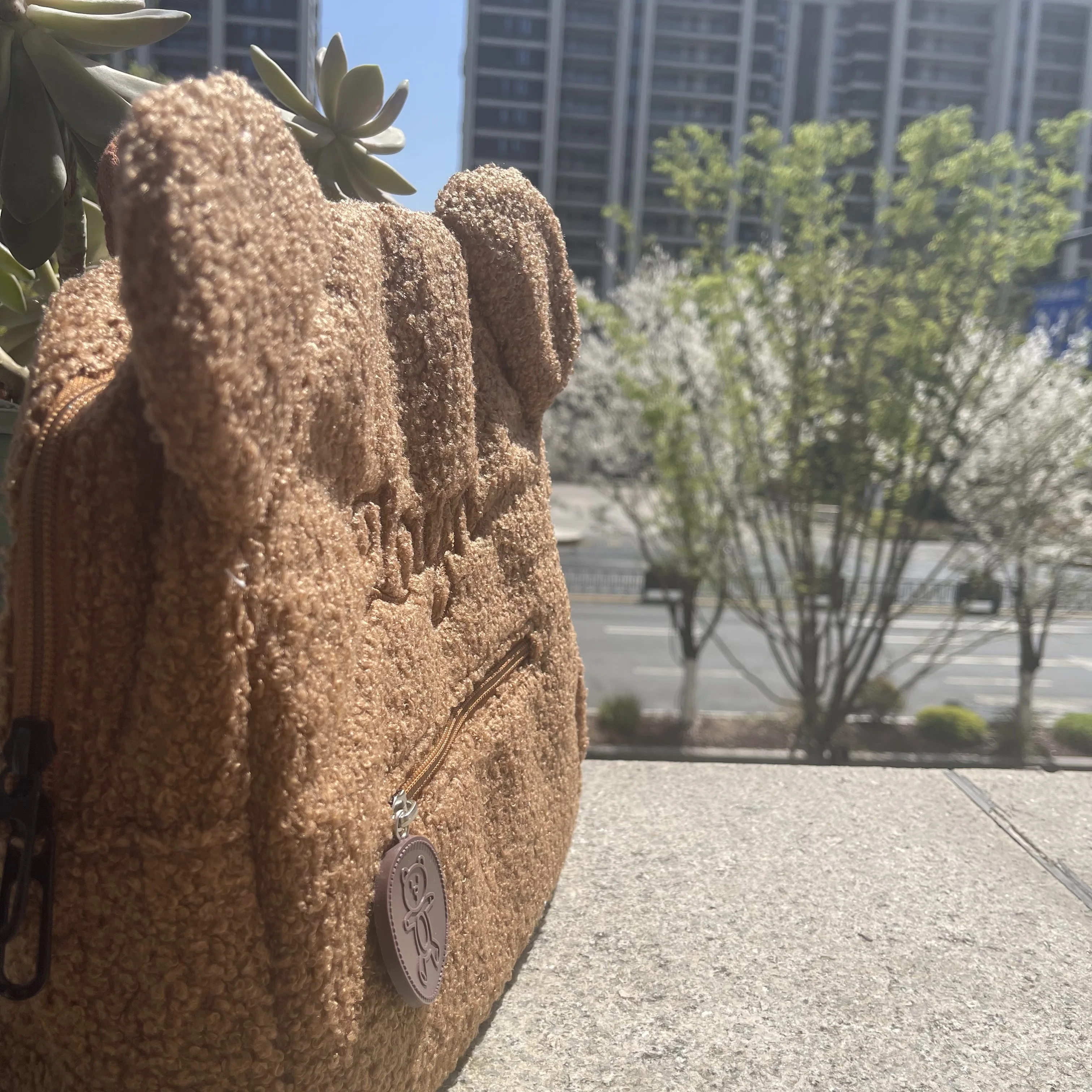 Mochilas con nombre personalizado para niños, morrales con orejas de oso, texto bordado personalizado, bolsas de libros para jardín de infantes,