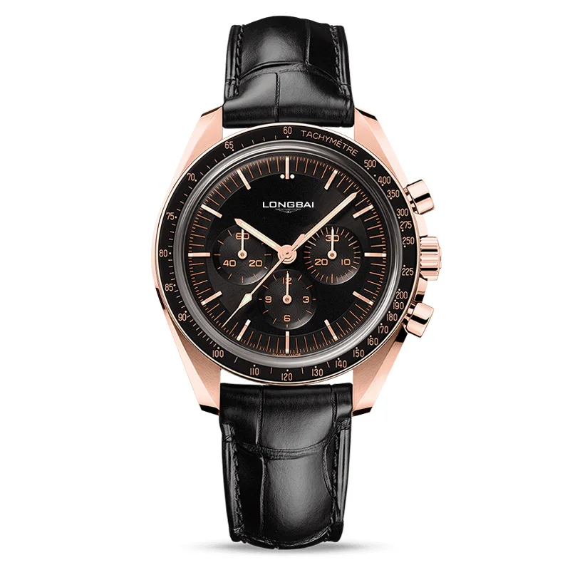 Quartz Watch for Man with Large Three Eye Dial Alloy Case and Stainless Steel Bracelet 30 Meter Waterproof