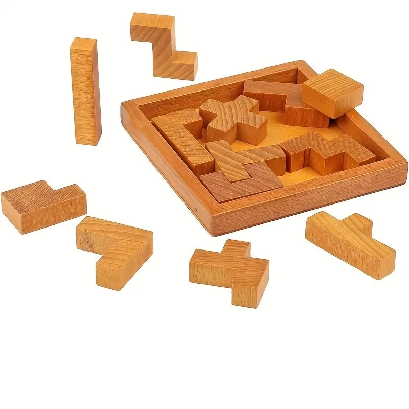 

Deep Brown Advanced Busaurus Wooden Brain Teaser Puzzle - Challenging Mental Exercise for Teenager Toy Kids Toy