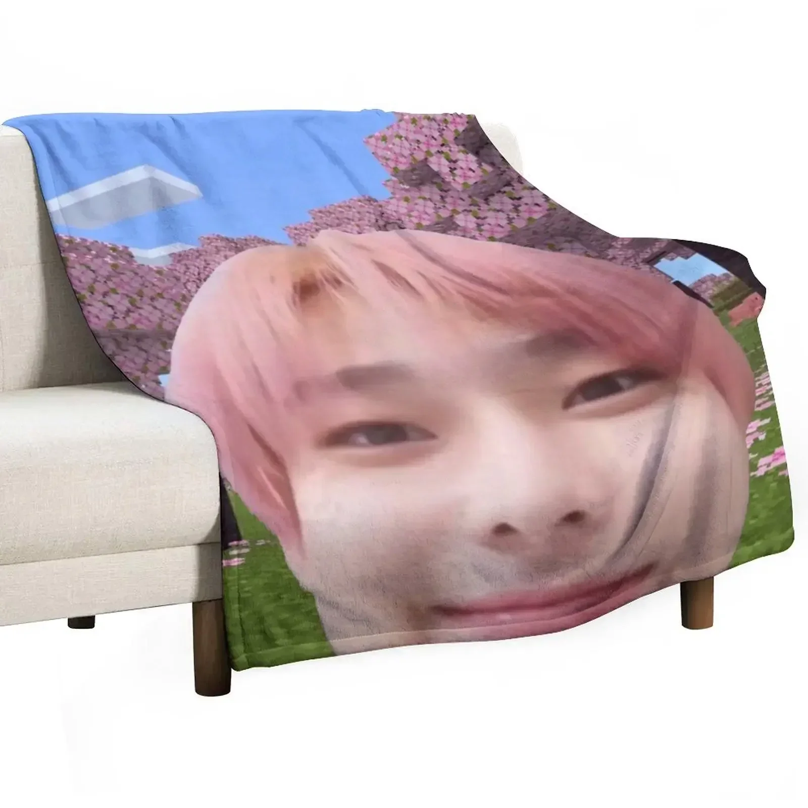 Sunoo's Cherry Blossoms Throw Blanket Fashion Sofas Furrys Single christmas gifts Thermal Furry Blankets