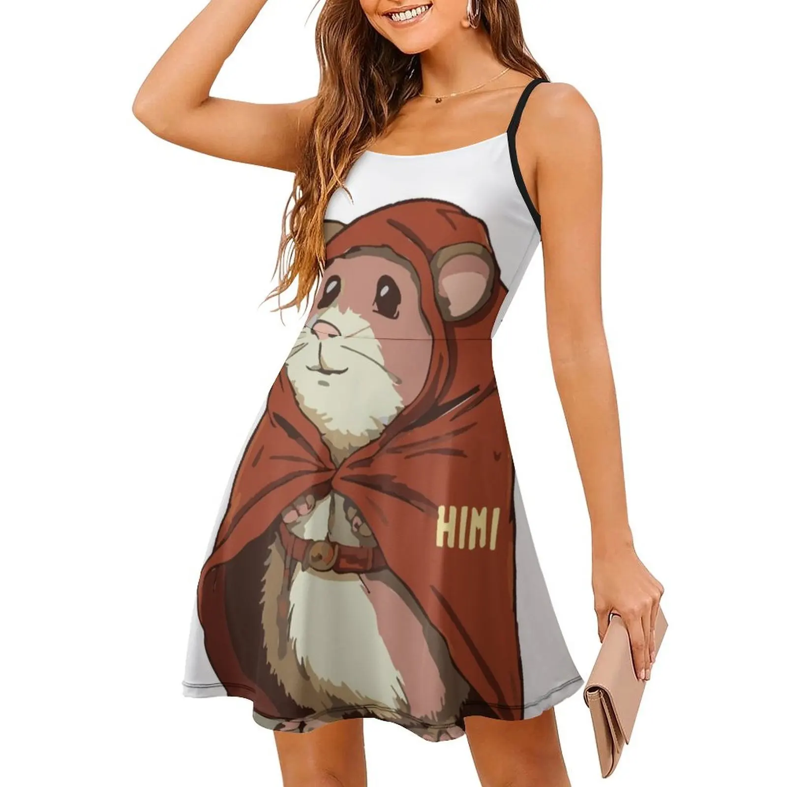 فستان هيمي ذا هامستر بوهو أنيق أنيق لحفلات الزفاف على الشاطئ فستان هامستر هيرو كونغ فو براون كوميك 70S للنساء