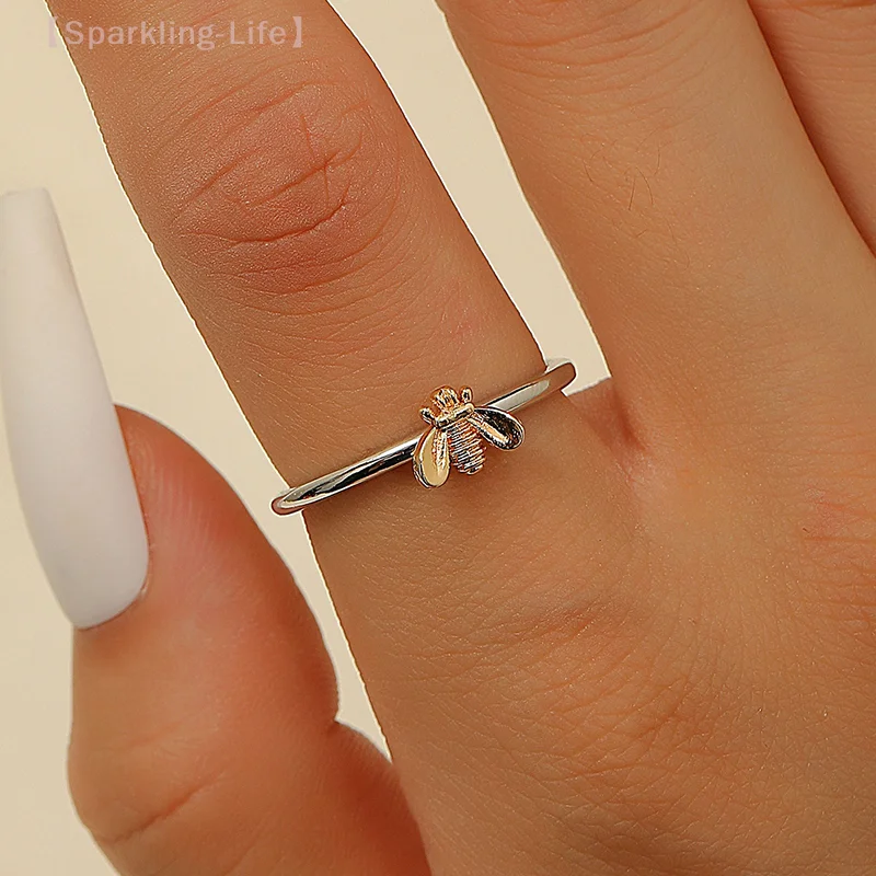

【JYA1】Exquisite Honeybee Flower Bee Rings For Women Engagement Wedding Luxury Fine Jewelry Gift