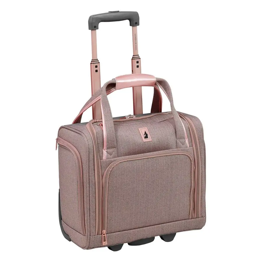 

15Inch Underseater, Telescoping Handles, Rose Charcoal Herringbone