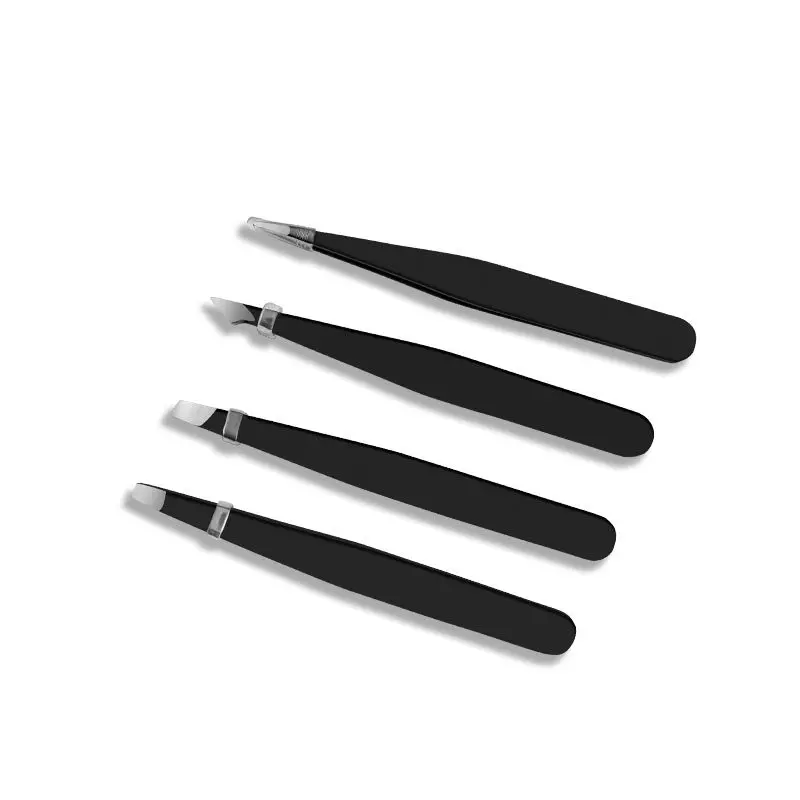 Pinzas de acero inoxidable para cejas, extractor de pelo plano negro, herramienta de maquillaje de belleza, pinzas para pestañas, a epiler pince, pinzas para cejas