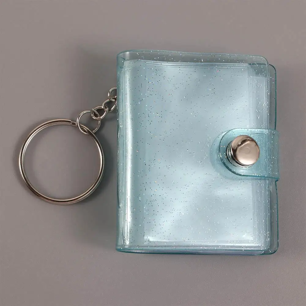 Transparent High quality 16 Pockets 2 Inch Card Stock Photos Holder Keychain Binders Albums Photo Card Holder Mini Photo Album
