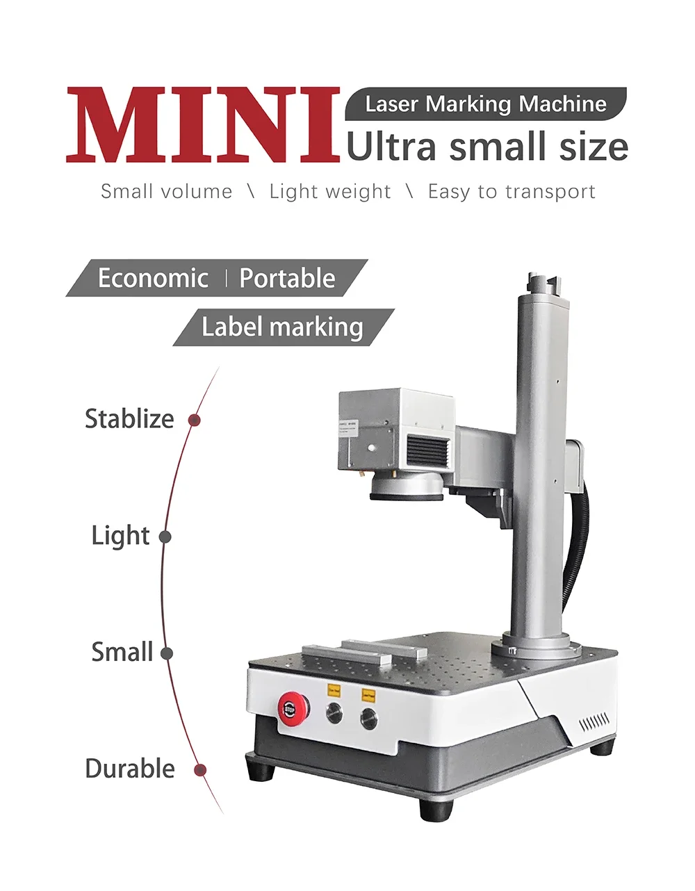 draagbare mini 20w 30w vezelmarkeermachine voor metaal