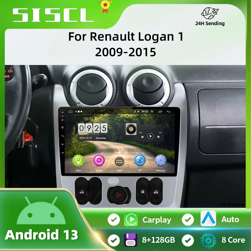 

Android Car Radio Multimedia Player For Renault Logan 1 Sandero 2009 2010 2011 2012 - 2015 Largus Dacia Duster Carplay Stereo