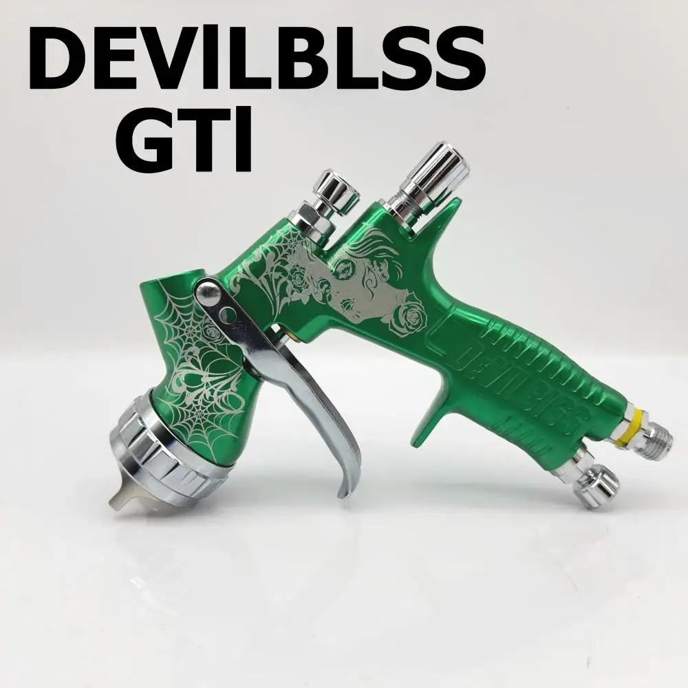 

Green Spray Gun GTl Pro HVLP Spray Gun TE20/T110 1.3mm/1.4mm/1.8mm Nozzle with Mixed Glass Water-based Air Spray Gun.