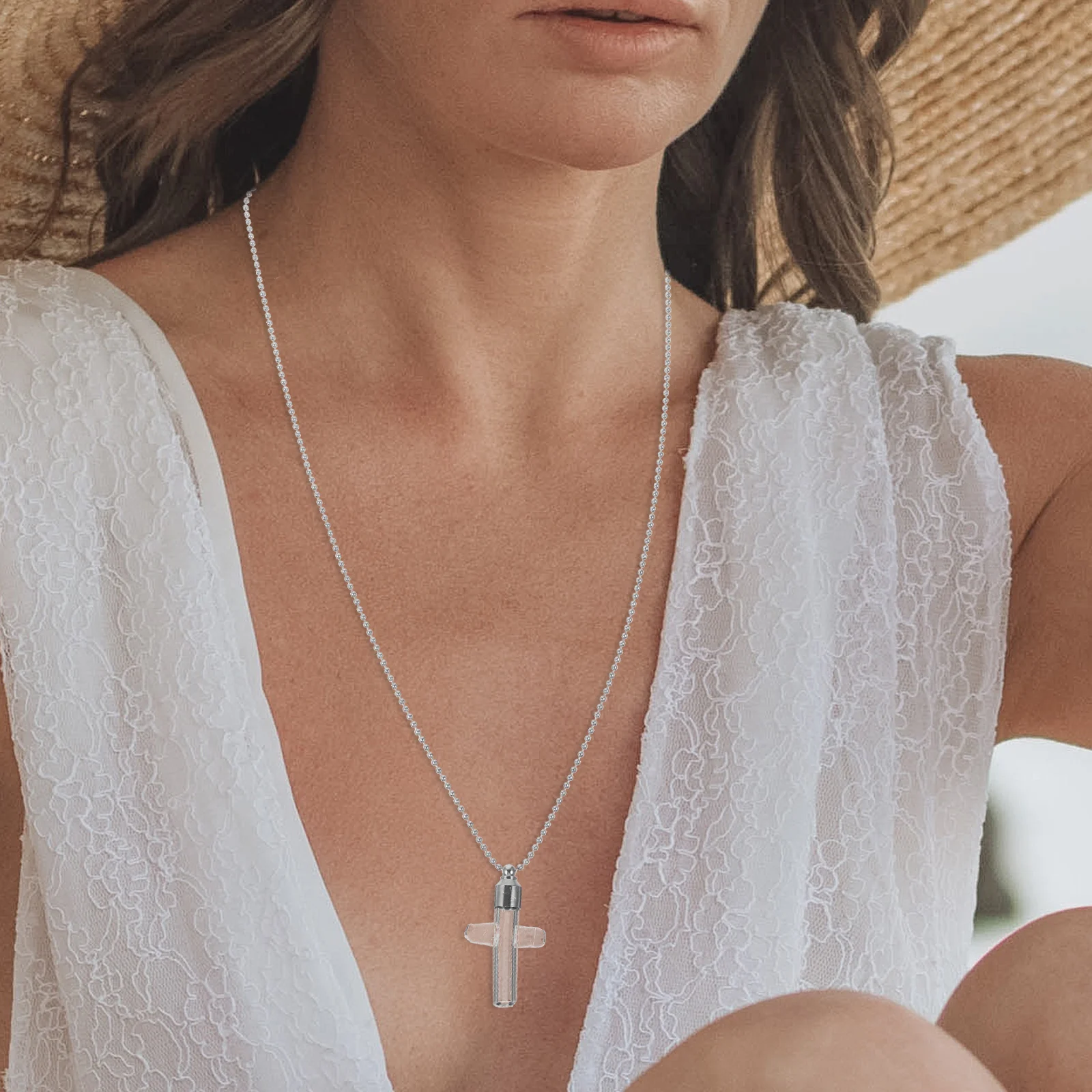 

Ожерелье-контейнер для праха из стекла, открывающееся, для кремации, памятное украшение для близких