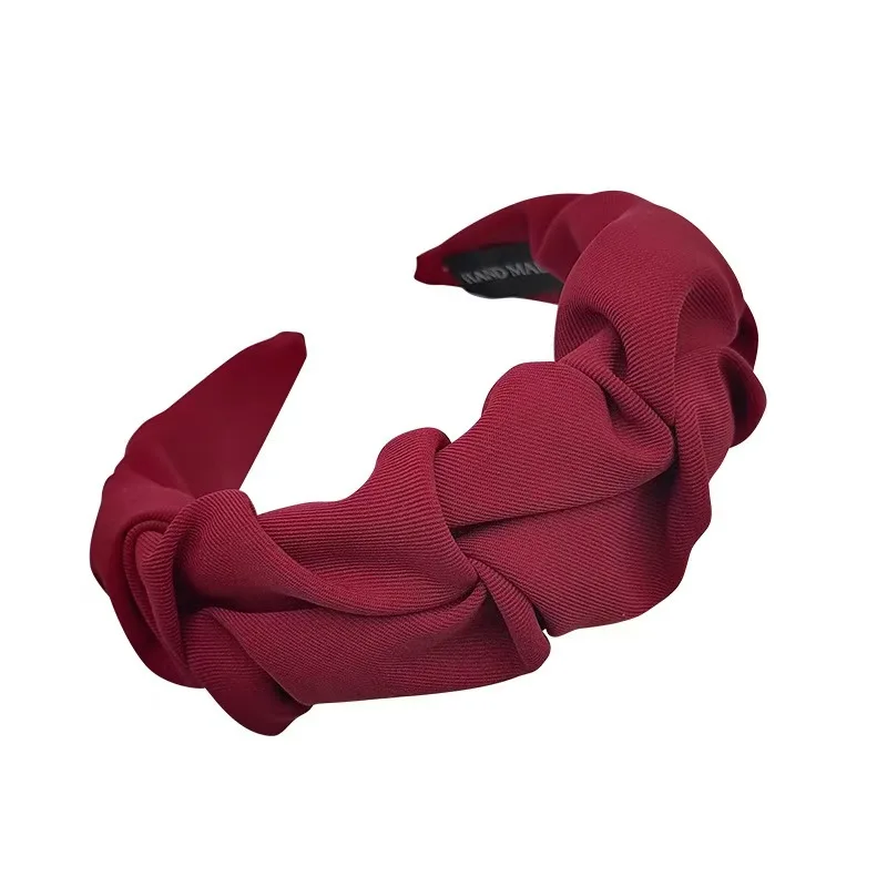 

Folded wide-brimmed fabric hairband temperament high sense solid color headband hair accessories women's