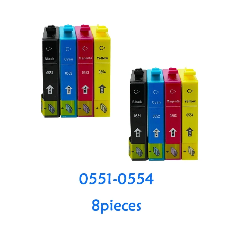 

Полные картриджи T0551 T0552 T0553 T0554 с чипом для струйного принтера Epson Stylus Photo RX420 RX425 RX520 R240 R245 I