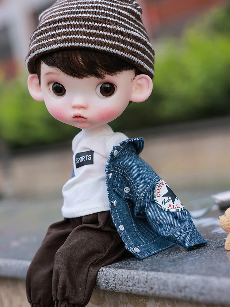 6-point Bjd Doll Sibyl Su Su Modern Casual Cowboy Wears A Full Set of Big-headed Voxel Joint Dolls 1/6 BJD 30cm Dolls Gift