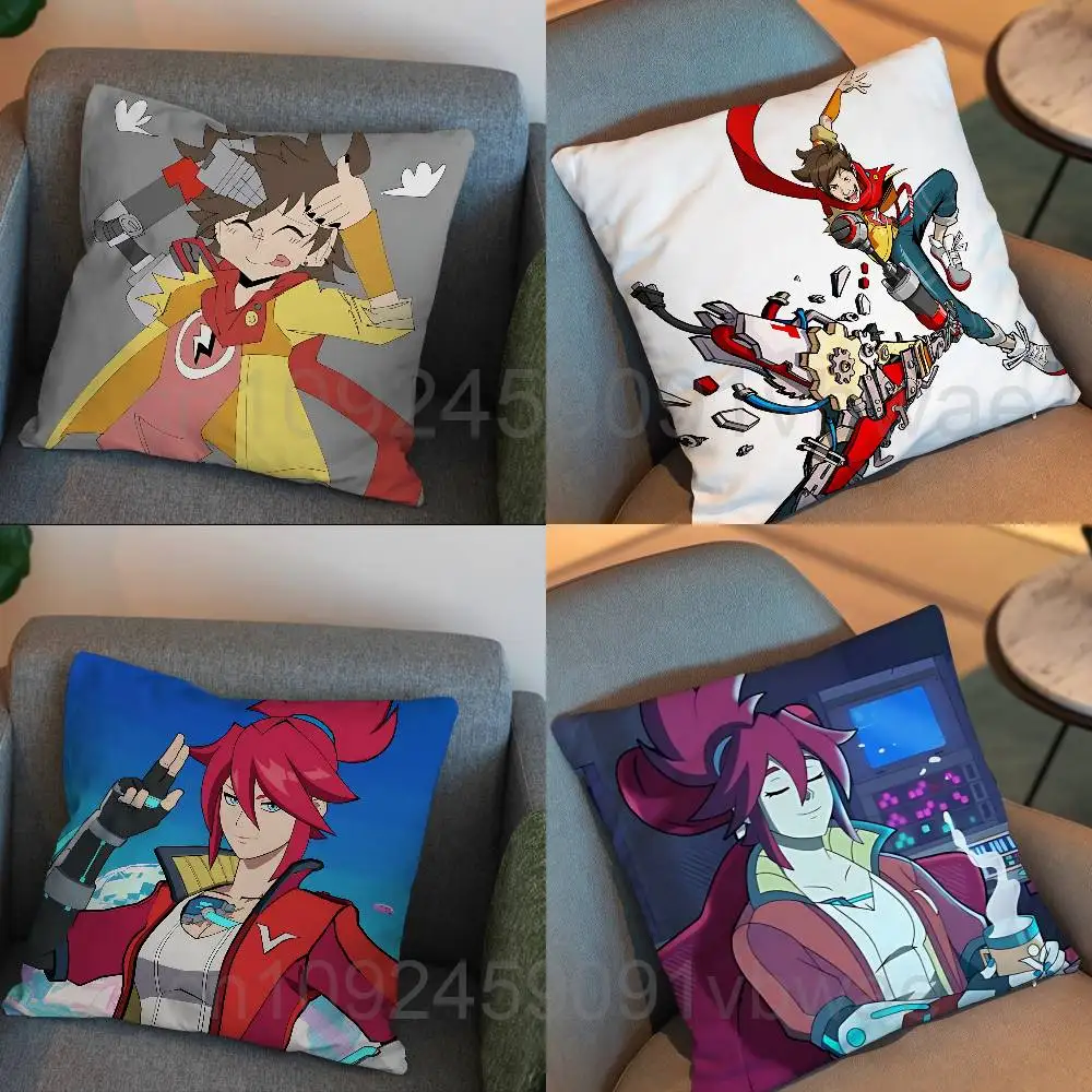 

game Chai Korsica Hi-Fi Rush Pillow Case Square Double-Sided Printing Short Plush Sofa Cushion Cover Bedroom Bedside Pillow