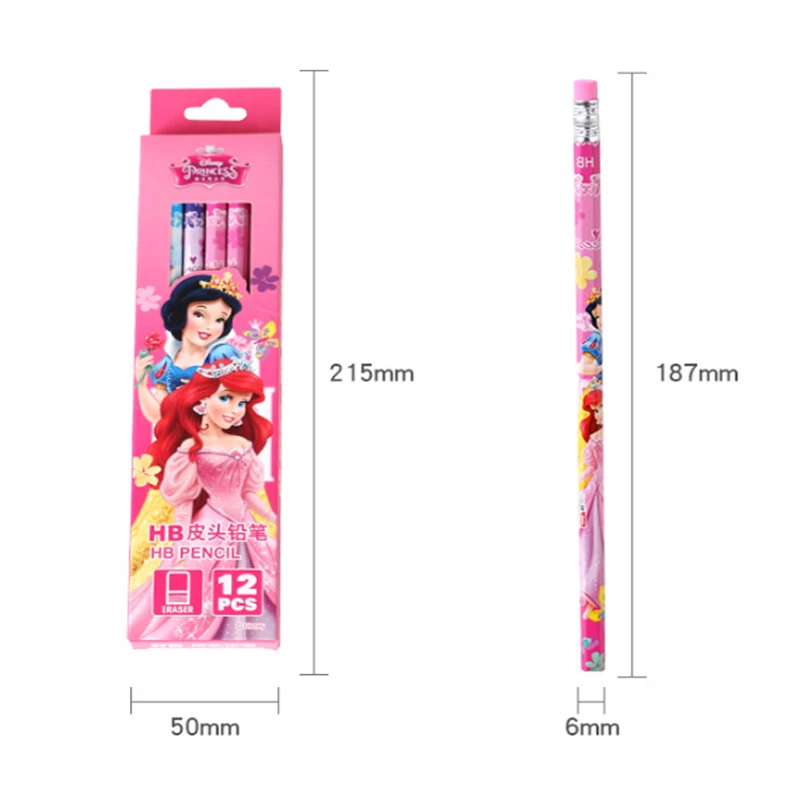 Disney Princess Series HB Pencil Anime Primary School Student Stationery Snow White Cute Cartoon Children\'s School Supplies