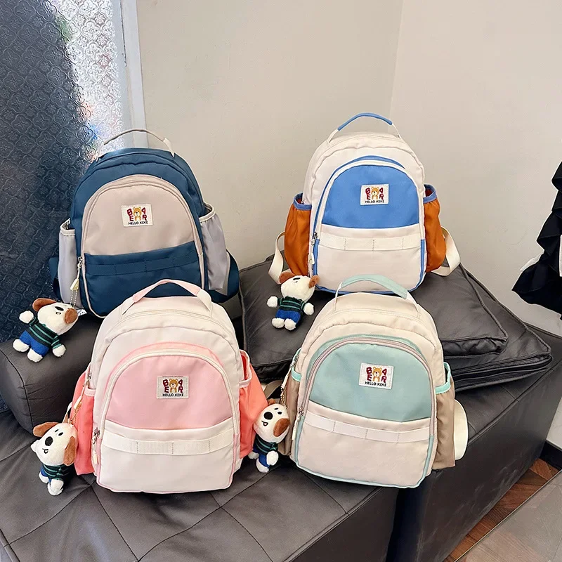 

Children Kindergarten Bear Schoolbag Kawaii Primary School Students Large Capacity Spine Protecting and Burden Reducing Backpack