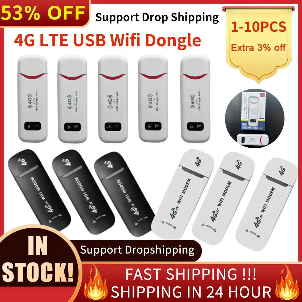 1-10 PCS Wireless LTE WiFi Router 4G SIM Card Portable 150Mbps USB Modem Stick Dongle Mobile Broadband for Office Drop Shipping