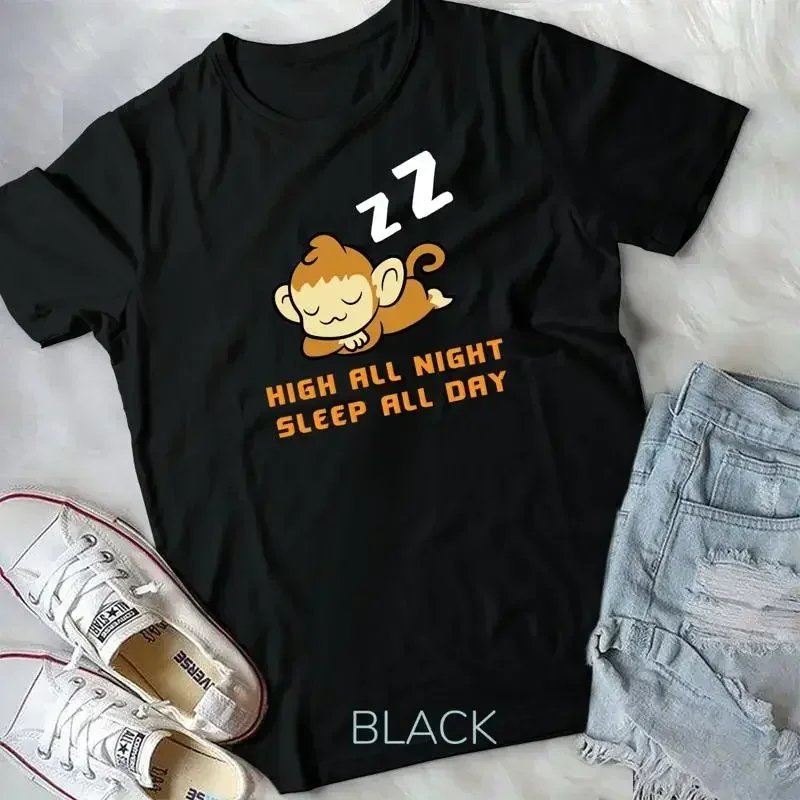 Sleeping Monkey Pyjama Lazy Monkey T Shirt Unisex T shirt