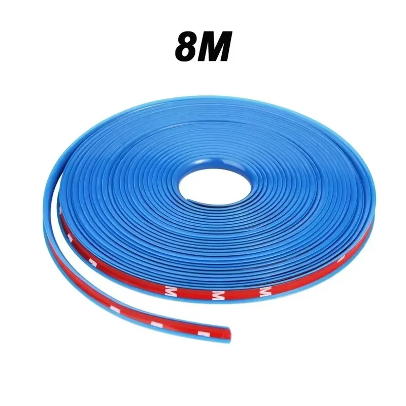 Car Wheel Rim Blades Protector Line Tire Guard Decorative Strip Rubber Moulding Trim More Color Car Sticker Styling 8 Meters