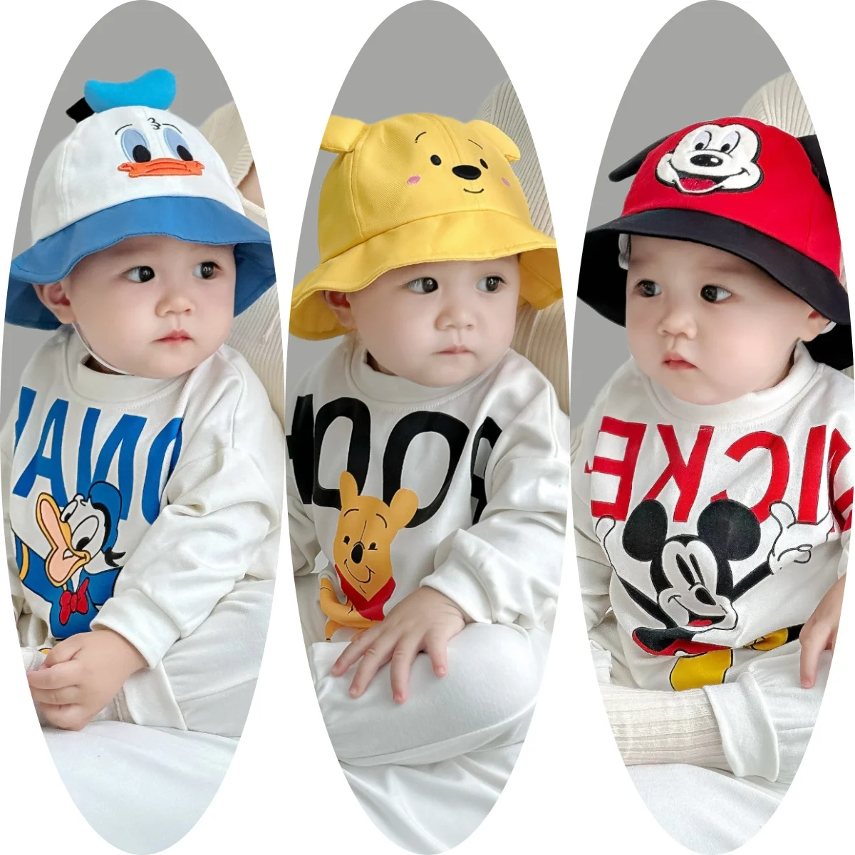 

Disney Mickey Minnie Winnie Newborn Rompers Spring Long Sleeve Cotton Infant Jumpsuit Baby Climbing Suit Baby Clothing