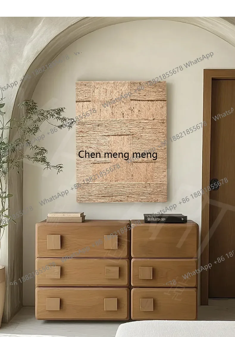 c139 Wabi-sabi wind hemp rope weaving process decorative painting living room sofa hanging painting advanced sense